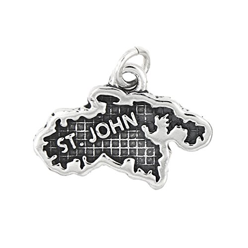 【中古】【未使用・未開封品】スターリングシルバー 酸化地図 St. John トラベル チャーム|AJIMURA-SHOP