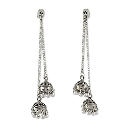 【中古】【未当て嵌める・未開封品】Novica。925スターリングシルバーダングルイヤリングウェディングベル\u0027