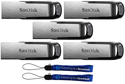 【中古】【未当てはめる・未開封品】SanDisk Ultra Flair USB (5 Pack) 3.0 128GB Flash Drive High Performance up to 150MB/s - with (2) Everything But Stromboli (tm) Lanyard