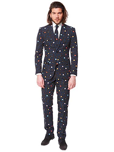 【中古】【未使用・未開封品】(M/L (EU 52)) - OppoSuits Men's Pac-Man Party Suit - Video Game Fancy Dress EU 52 Black/Blue/Yellow 48,750円
