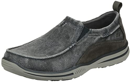 【中古】【未当て嵌める・未開封品】Skechers Men\u0027s Relaxed Fit Elected Drigo Slip-On Loafer,Charcoal,13 3E US