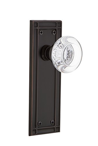 【中古】【未使用・未開封品】Nostalgic Warehouse ミッションプレート シングルダミーラウンド クリアクリスタルガラスドアノブ 流行に左右されないブロンズ