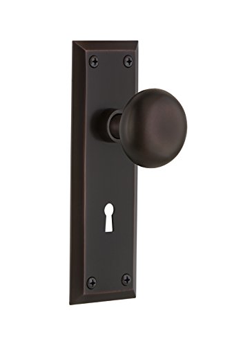 【中古】【未使用・未開封品】Nostalgic Warehouse ニューヨークプレート キーホールパッセージ付き ニューヨーク ドアノブ 流行に左右されないブロンズ
