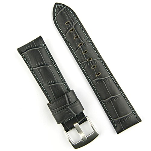 【中古】【未当て嵌める・未開封品】B \u0026 Rダンス楽隊20?粍薄墨色Gatorなめし革ウオッチバンドストラップ(ロング丈)