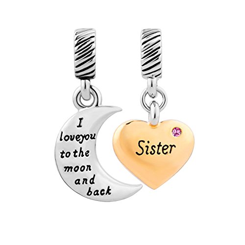 【中古】【未使用・未開封品】LovelyJewelry I Love You To The Moon And Back jan-dec誕生石ハートの妹ダングルチャームビーズブレスレット