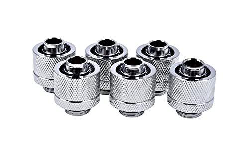 【中古】【未当て嵌める・未開封品】Alphacool Eiszapfen 16/10粍 Anschraubt?lle G1/4 - Chrome Sixpack