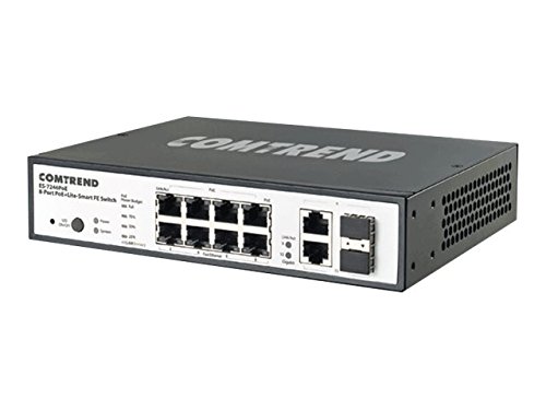 【中古】【未当てはめる・未開封品】Comtrend 8-Port PoE+ Lite-Smart 10/100 Fast Ethernet Switch with 2 Gigabit Ports, ES-7246PoE