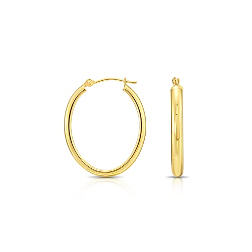 【中古】【未使用・未開封品】14K ゴールド オーバル フープ イヤリング 1インチ, イエローゴールド｜AJIMURA-SHOP 59,330円