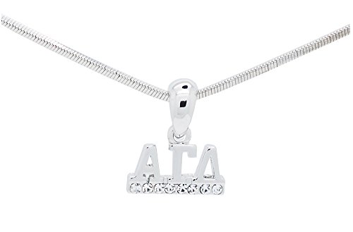 【中古】【未使用・未開封品】Alpha Gamma Delta Sororityクリアクリスタルロジウムメッキネックレスジュエリーギフト