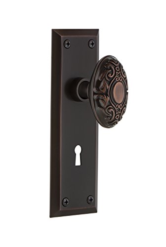 【中古】【未使用・未開封品】Nostalgic Warehouse 719343新しいYork鍵穴プレートダブルダミーVictorianドアノブ、Timelessブロンズ|AJIMURA-SHOP