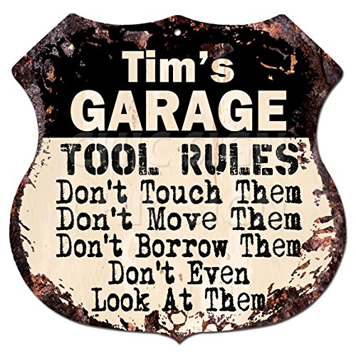 【中古】【未使用・未開封品】TIM'S GARAGE TOOL RULES 素朴なシックなサイン ヴィンテージレトロ 11.5インチ x 11.5インチ シールドメタルプレートストア ホームマンケーブ装 44,120円