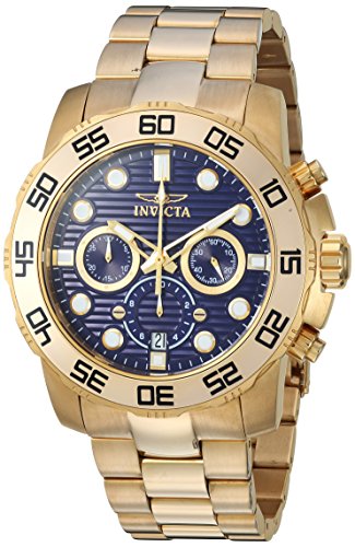 【中古】【未使用・未開封品】Invicta 22228 メンズ プロ ダイバー クオーツ クロノグラフ ブルーのダイヤル イエローゴールド スチール ブレスレットウォッチ|AJIMURA-SHOP