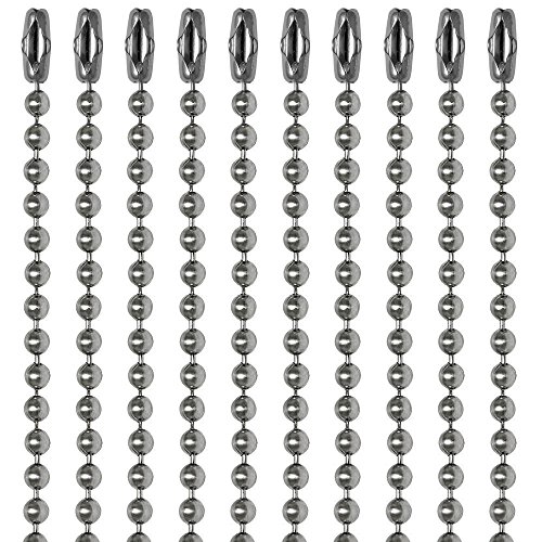 【中古】【未使用・未開封品】Pull Chain Extension, 80cm , Brushed Nickel Beaded Ball Chain With Connector, Pack Of 10