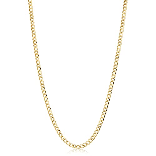 【中古】【未使用・未開封品】Kooljewelry 14Kイエローゴールドフィルド 3.2mm 高光沢 マイアミキューバカーブチェーンネックレス|AJIMURA-SHOP