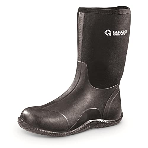 【中古】【未当てはめる・未開封品】Guide Gear メンズ ミッドボガー 雨合羽 天然ゴムブーツ 黒いこと US 大いさ: 9 色合い: 黒いこと