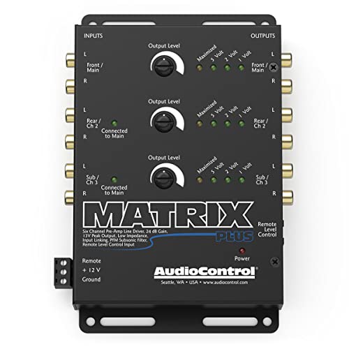 【中古】【未使用・未開封品】AudioControl Matrix Plus ブラック 6チャンネルラインドライバー リモートレベルコントロール入力付き画像