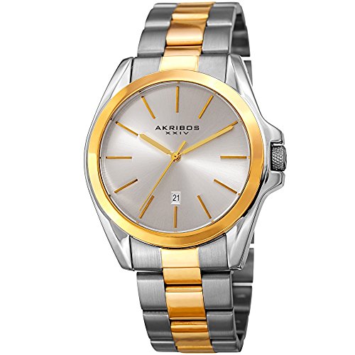 【中古】【未使用・未開封品】[アクリボス XXIV] Akribos XXIV 腕時計 Unisex Two-Tone Case on Stainless Steel Two-Tone Bracelet with Silver Dial and Gold Tone Hands Wa
