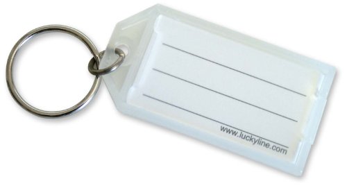 【中古】【未使用・未開封品】Lucky Line キータグ フラップとスプリットリング付き クリア ディスプレイボックス100枚 (6050010)