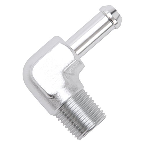 【中古】【未使用・未開封品】Edelbrock 8168 ヒーターホース継手 90度 3/8インチ。 NPTと3/8インチ。 Barb クリアアルマイトヒーターホース継手