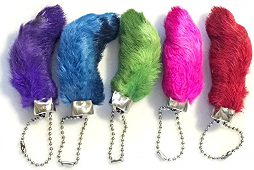 【中古】【未使用・未開封品】Dangerous Threads プレミアム ウサギ 足 キーホルダー 明るいアソートカラー 5個