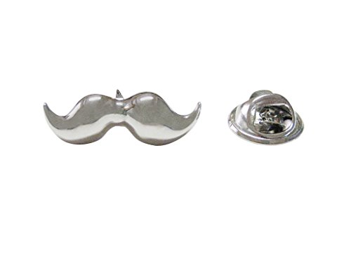 【中古】【未使用・未開封品】Silver Toned Hipster Mustacheラペルピン