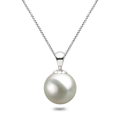 【中古】【未使用・未開封品】Orien Jewelry ホワイト日本製AAAA 6~12.5mm 淡水養殖真珠ペンダントネックレス 16インチ/18インチ ソリティアネックレスペンダント