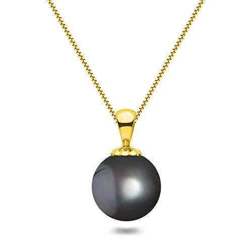 【中古】【未使用・未開封品】Orien Jewelry ブラック日本製AAAA 6~13.5mm 淡水養殖真珠ペンダントネックレス 16インチ/18インチ ソリティアネックレスペンダント|AJIMURA-SHOP