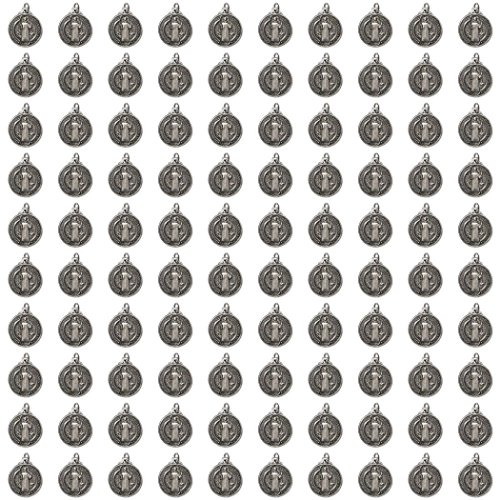 【中古】【未当て嵌める・未開封品】Religious Gifts しろがね色声の調子 聖ベネディクト 腹ぐろいなシャンデリヤ 3/4in 100個容器に並べる, しろがね色