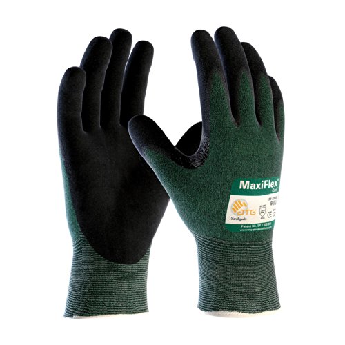 【中古】【未当て嵌める・未開封品】[PIP] ATG 34-8743/L MaxiFlex Cut - Black Micro-Foam Nitrile Coated Palm And Fingers - Large - 12 Pair Per Box