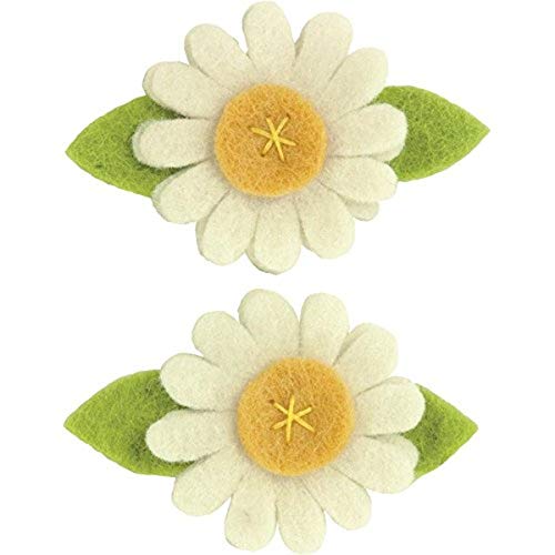 【中古】【未使用・未開封品】Dimensions Feltworks Felt Daisies 2/Pkg-White -72-74381