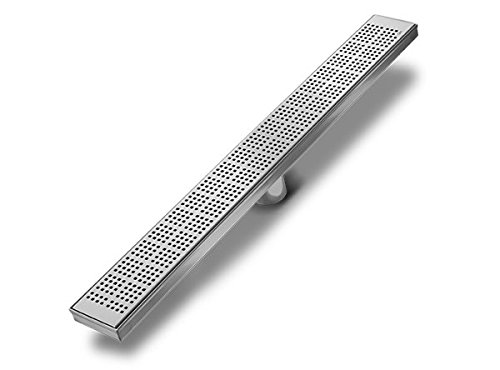 【中古】【未使用・未開封品】qmの正方形シャワーDrain、ベースとGrate 100?%ステンレススチールMarine 316、Delmarシリーズkaiライン、サテン仕上げ、キット内容ヘアトラッ