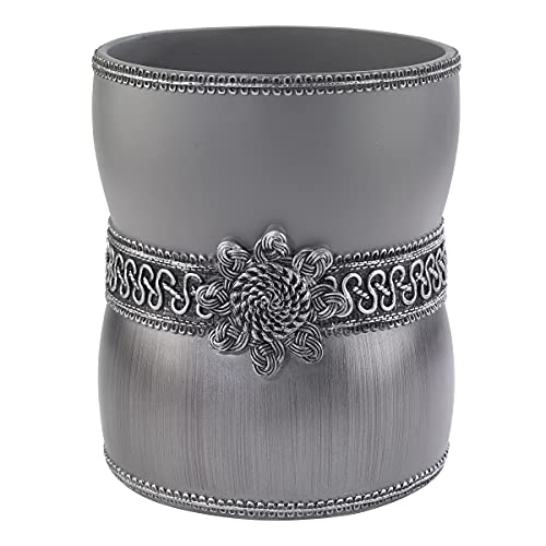 【中古】【未当て嵌める・未開封品】Avanti Linens 11166FGTE Braided Medallion Waste Basket, Medium, Granite