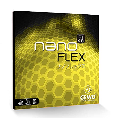 【中古】【未使用・未開封品】Gewo Nanoflex FT 48テーブルテニスゴム、ブラック、2.1?MM。スポンジ厚さ+無料Andro Speedball mi1?(パックof 6?Balls )