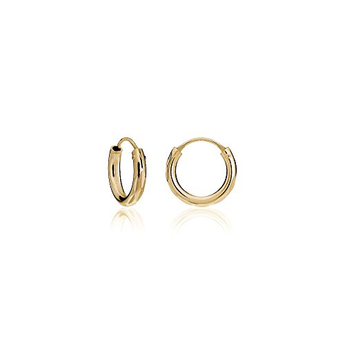 【中古】【未使用・未開封品】Hoops & Loopsスターリングシルバー2?mmダイヤモンドカット無限フープイヤリング、10?mm、12?mm、15?mm｜AJIMURA-SHOP