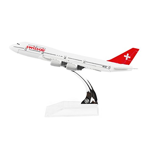 【中古】【未使用・未開封品】Swiss Air Boeing747 飛行機モデル メタルダイキャスト 24時間 1:400