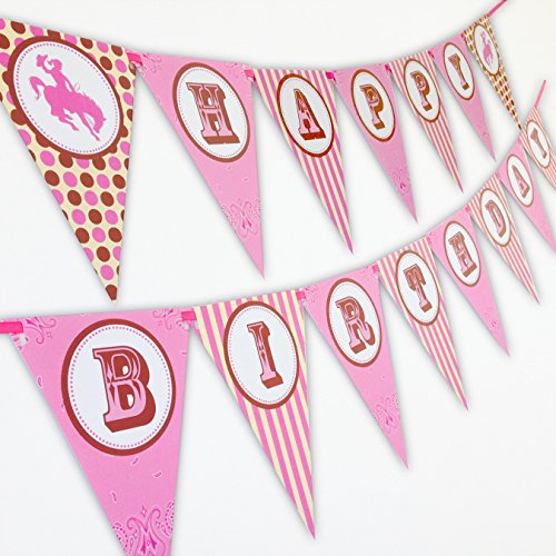 【中古】【未使用・未開封品】Cowgirl Happy Birthday Banner Pennant by POP parties