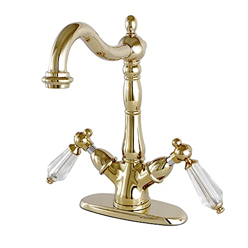 【中古】【未当てはめる・未開封品】Kingston Brass KS1492WLL ウィルシャー舟・船シンク水道の栓 甲板お皿付き添い人 6-1/2in 注ぎ口リーチ 光輝金管楽器