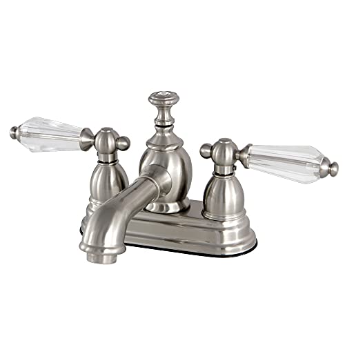 【中古】【未当て嵌める・未開封品】Kingston Brass KS7008WLL 4in 真っただ中書き割り 洗面所水道の栓 金管楽器ポップアップ付き添い人 吐水口の長さ4-1/2in ブラッシュドニッケル