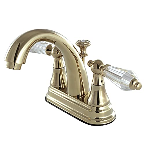 【中古】【未当て嵌める・未開封品】Kingston Brass KS7612WLL Wilshire 4in 真っただ中書き割り 二階建てバスお座敷水道の栓 注ぎ口リーチ4-3/4in 光輝金管楽器