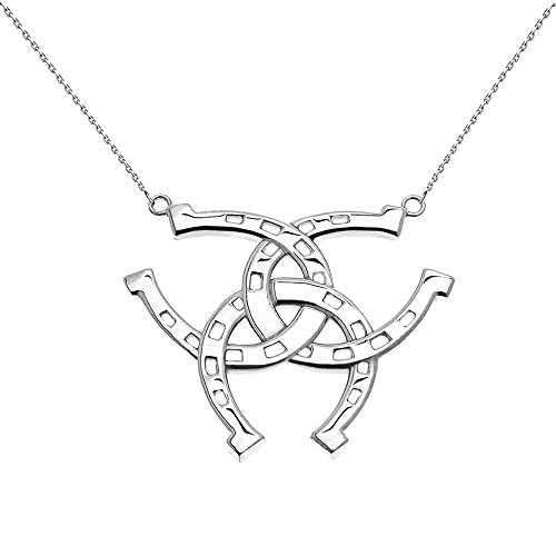 【中古】【未使用・未開封品】スターリングシルバートリプルCriss Cross Horse Shoe Good Luckネックレス シルバー