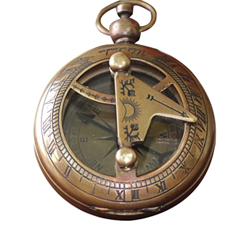 【中古】【未当て嵌める・未開封品】Nautical Stanビンテージロンドンコンパスポケットコンパスwithチェーン店Maritime差し上げ物