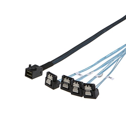 【中古】【未使用・未開封品】CableCreation 内蔵HD Mini SAS (SFF-8643 ホスト) - 4X SATA (ターゲット) アングルケーブル SFF-8643 コントローラー用 4 SATA HDD接続 0.5m /