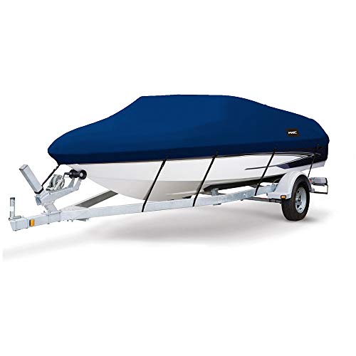 【中古】【未使用・未開封品】MSC 高耐久 600D マリングレード ポリエステルキャンバス 牽引可能 防水ボートカバー V字型ハル トライハル ランナバウトボートカバー(ネイビー