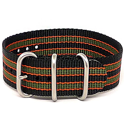 【中古】【未使用・未開封品】[DALUCA] Ballistic Nylon NATO 1 Piece Watch Strap - Goldfinger (Matte Buckle) : 22mm