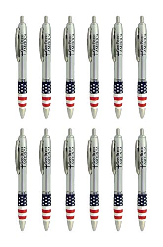 【中古】【未使用・未開封品】愛国心を示すペン アメリカ国旗 デザイン 5 1/2インチ 12本パック