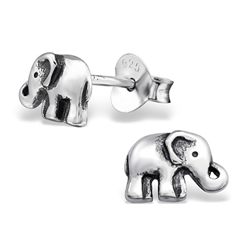 【中古】【未使用・未開封品】Cute Tiny Baby Elephant Plain Slverスタッドイヤリングスターリングシルバー925