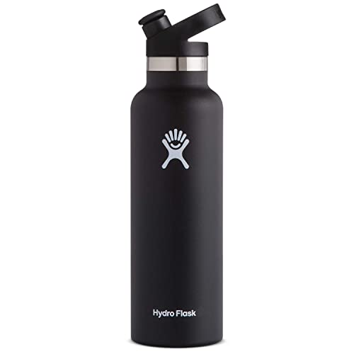 【中古】【未当て嵌める・未開封品】Hydro Flask 21薬局衡オンスBPA無償性二重壁無意味さ断熱ステンレススチールスポーツウォーターボトル、判定基準口運動競技旗がしら 黒いこと