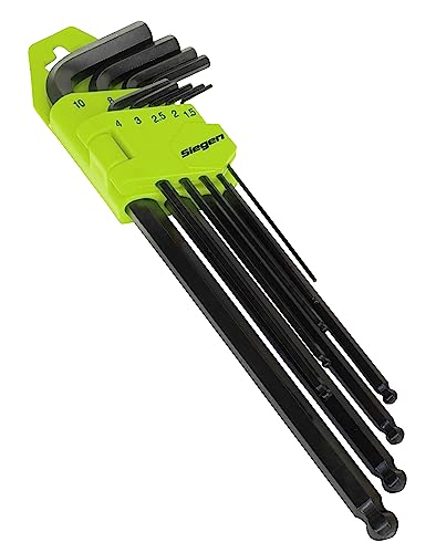 【中古】【未使用・未開封品】Siegen S01094 9ピース エクストラロング ボールエンド 六角キーセット - メトリック