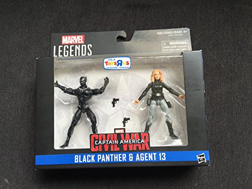 【中古】【未使用・未開封品】キャプテン・アメリカ / シビル・ウォー ハズブロ マーベルレジェンド 3.75インチ ベーシックフィギュア 2パック ブラックパンサー & エージェン