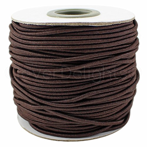 【中古】【未使用・未開封品】CleverDelights Brown Fabric Elastic Cord - 10 Yards - 2mm - Crafts Beading Jewelry Stretch Shock Cording by CleverDelights